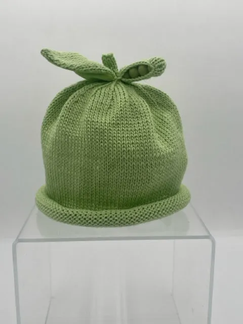 0-3 M Green Cotton Knit Sweet Pea Hat