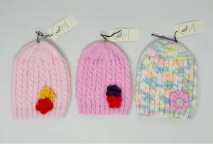 6-12 M Acrylic Pastel Cable Knit Hats