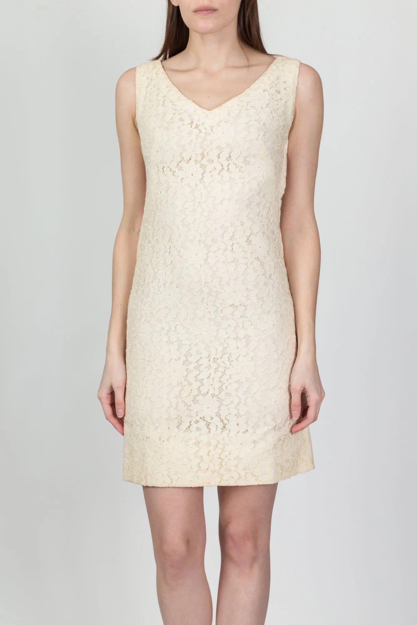 60s Crochet Lace Mini Dress - Extra Small