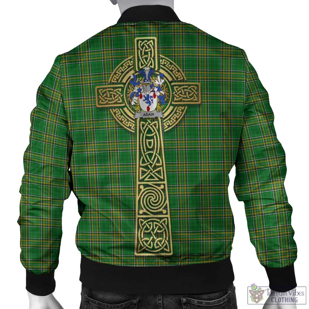 Adair Irish Clan Tartan Bomber Jacket with Coat of Arms Celtic Tree of Life Style