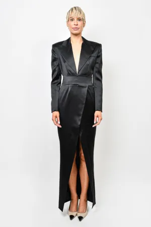 Alexandre Vauthier Black Silky Blazer Top Gown Size 38 with Tags