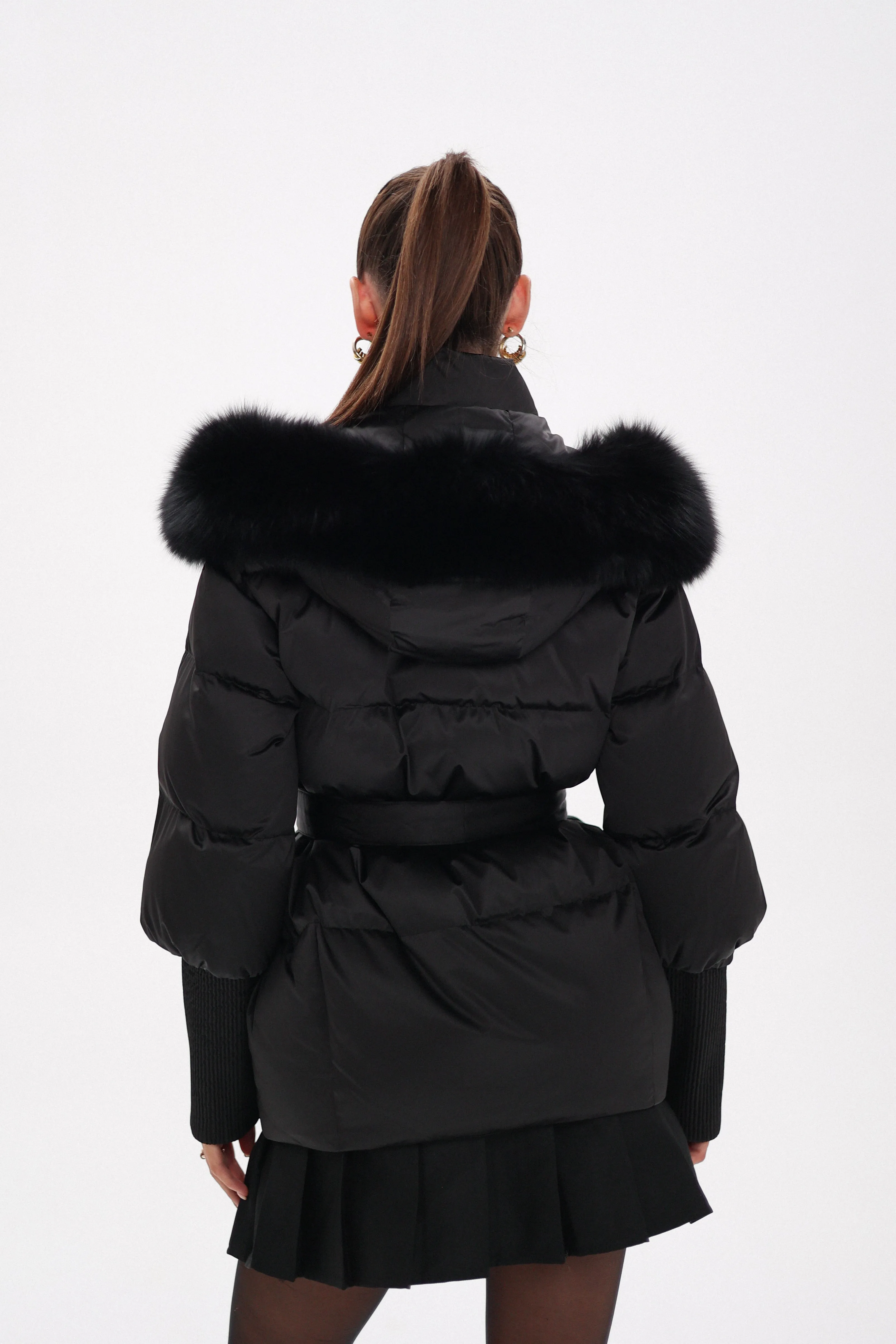 Amanda Genuine Fur Trim Down Fill Coat