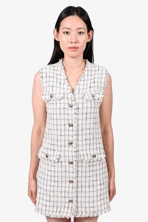 Anine Bing White/Black Tweed Sleeveless 'Janet' Dress Size XS