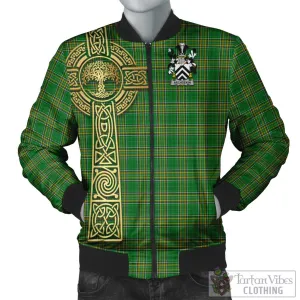 Archdekin Irish Clan Tartan Bomber Jacket with Coat of Arms Celtic Tree of Life Style