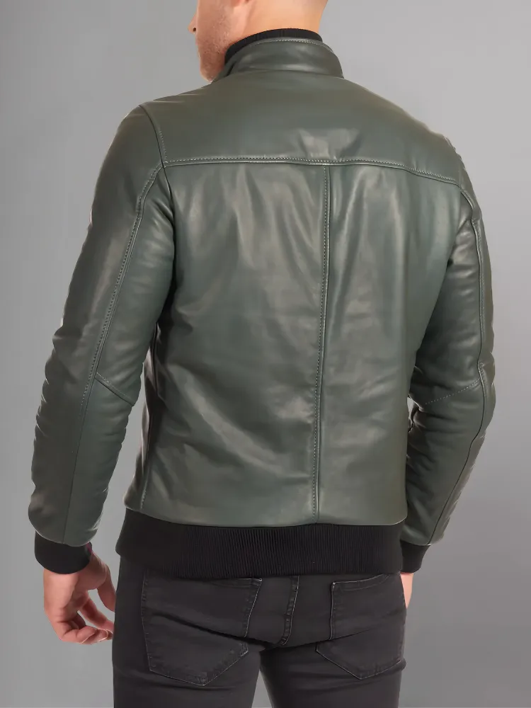 Black Bomber Leather Jacket