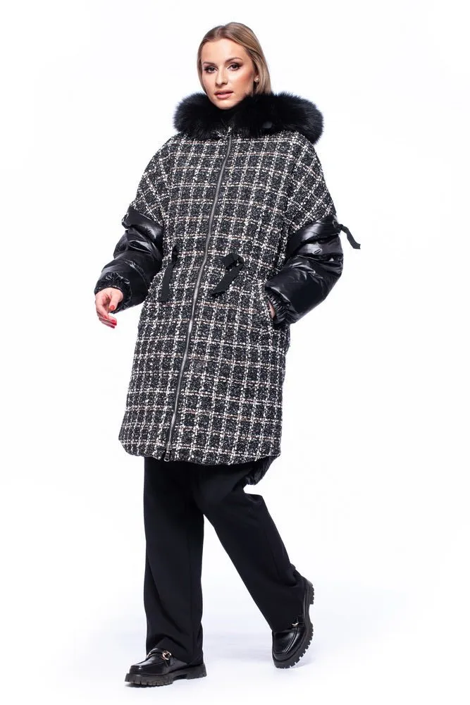 Black Double Sided Transformer Fur Parka