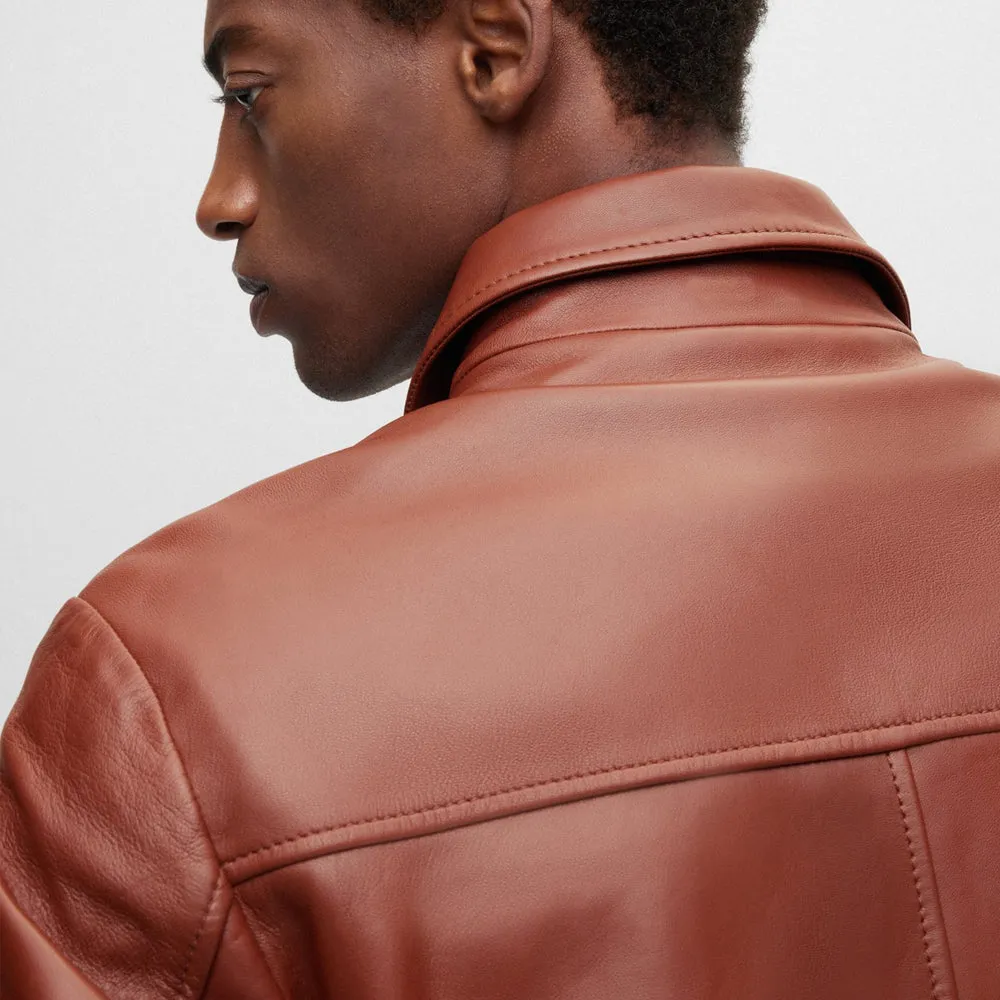 Bomber Jacket Men With Wing Collars In Brown