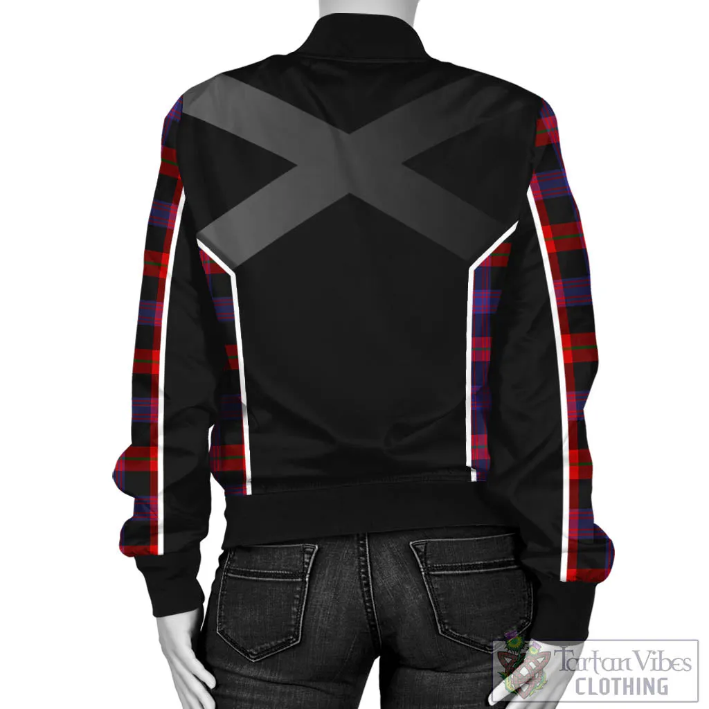 Broun Modern Tartan Bomber Jacket with Family Crest and Scottish Thistle Vibes Sport Style