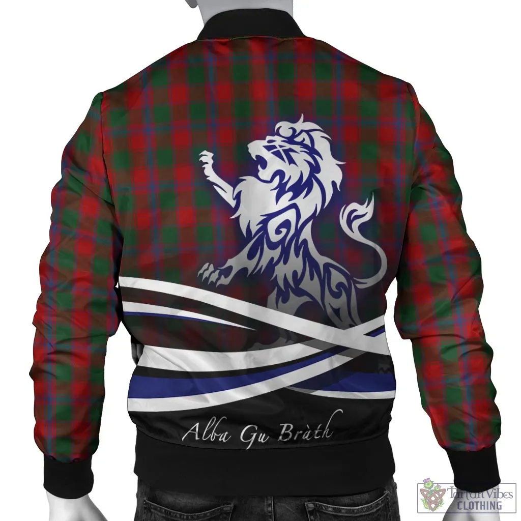 Bruce Old Tartan Bomber Jacket with Alba Gu Brath Regal Lion Emblem