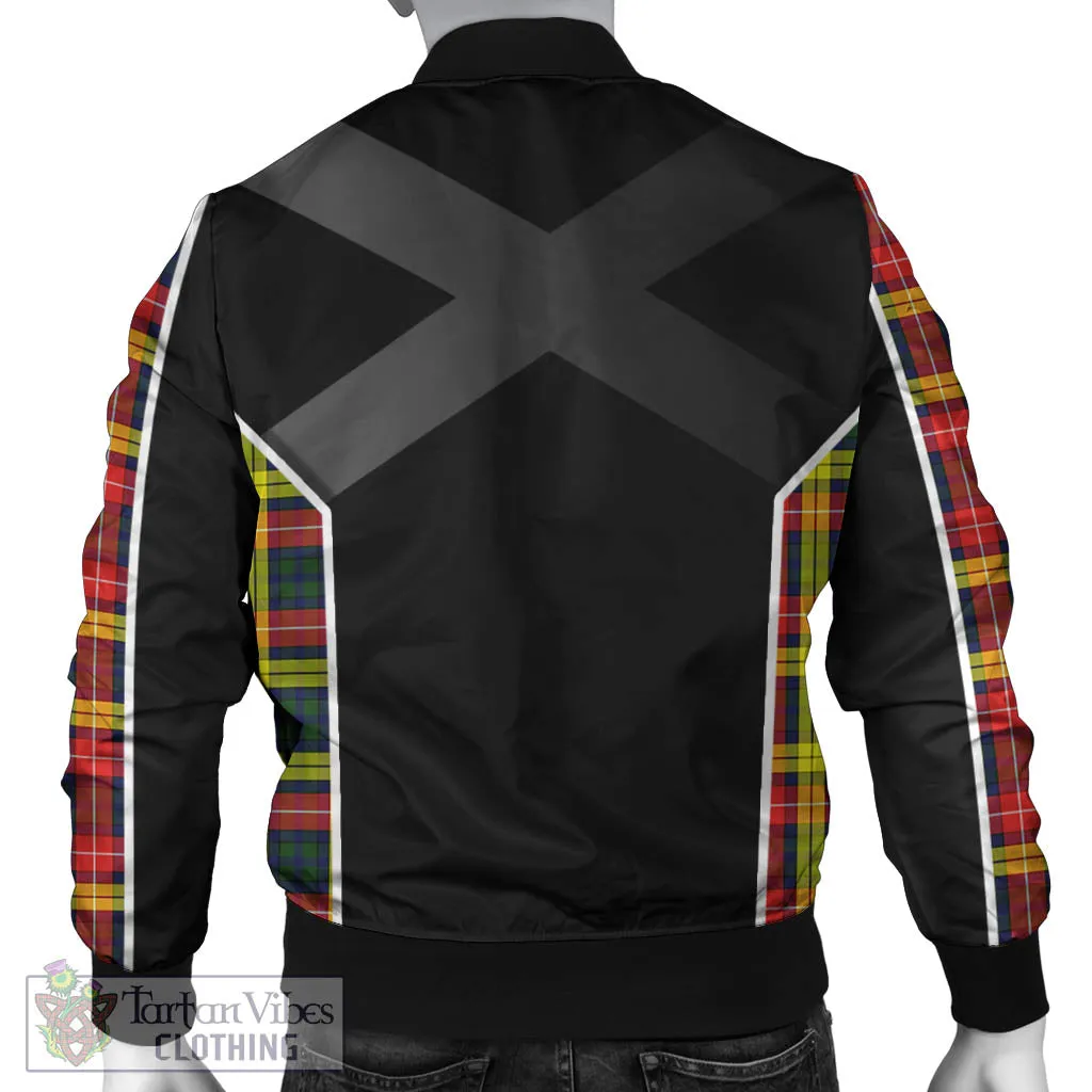 Buchanan Modern Tartan Bomber Jacket with Family Crest and Scottish Thistle Vibes Sport Style