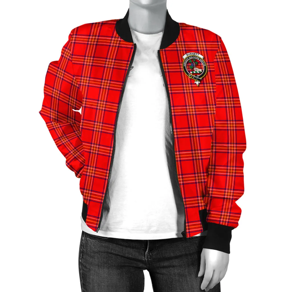 Burnett Modern Tartan Bomber Jacket with Family Crest