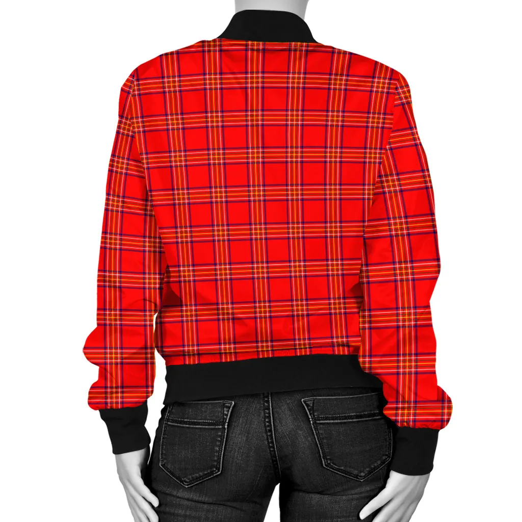 Burnett Modern Tartan Bomber Jacket with Family Crest