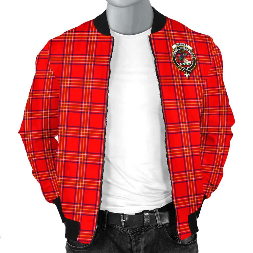 Burnett Modern Tartan Bomber Jacket with Family Crest