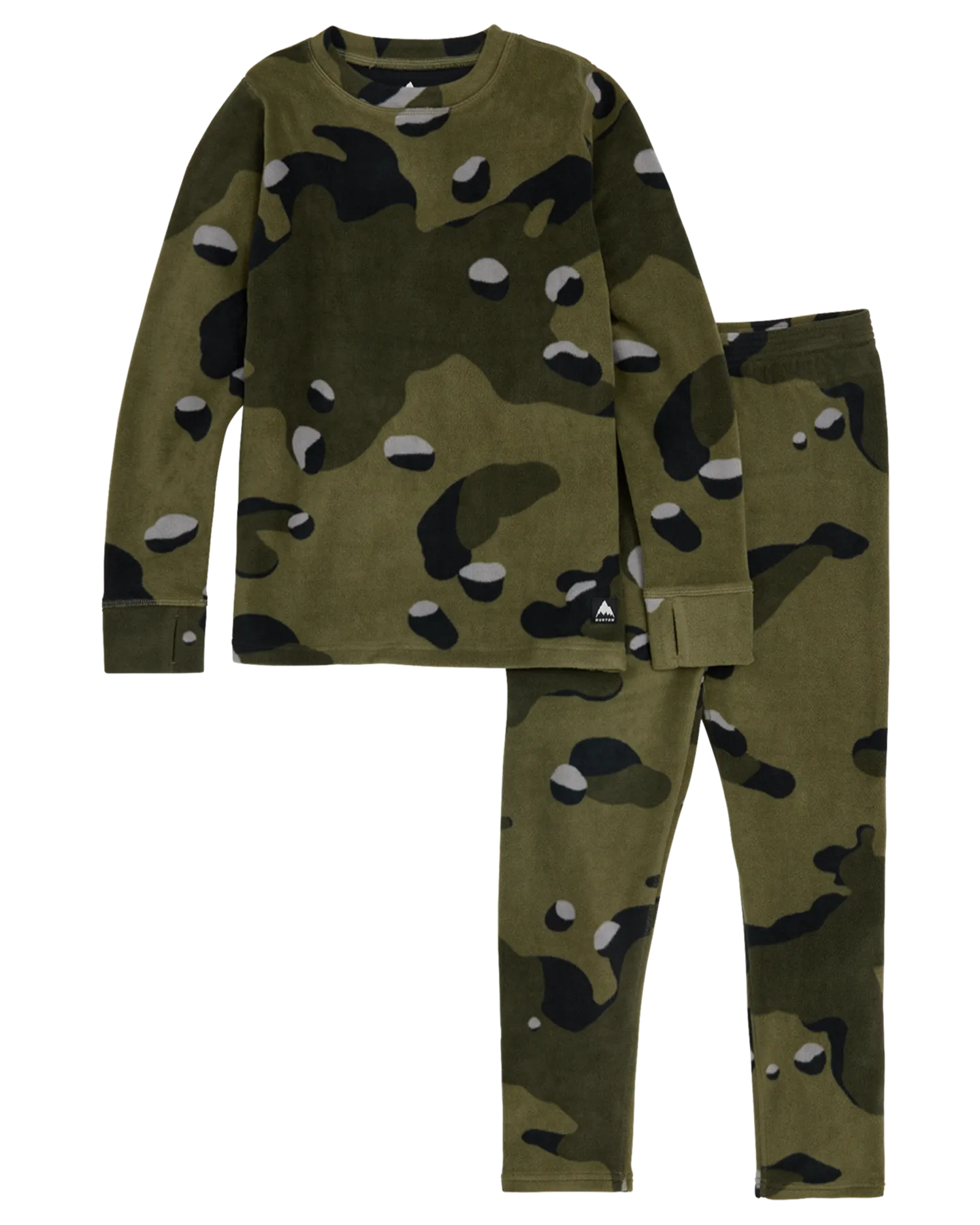 Burton Kids' Fleece Base Layer Set - Forest Moss Cookie Camo