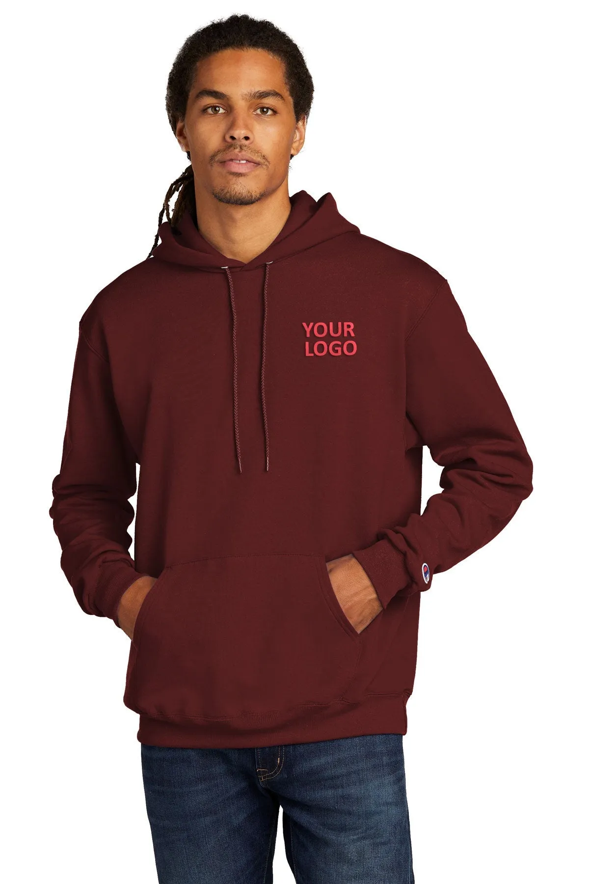 Champion Eco Fleece Pullover Hoodie, Maroon