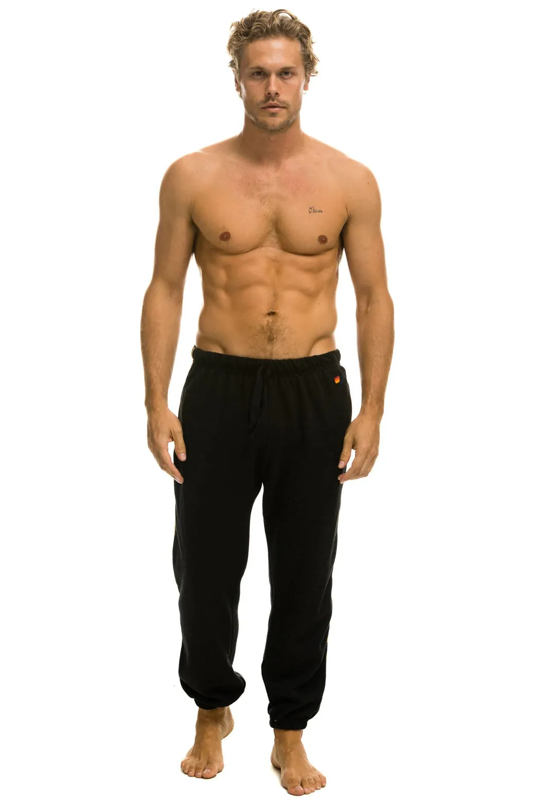 CHEETAH STRIPE SWEATPANTS - BLACK // CHEETAH