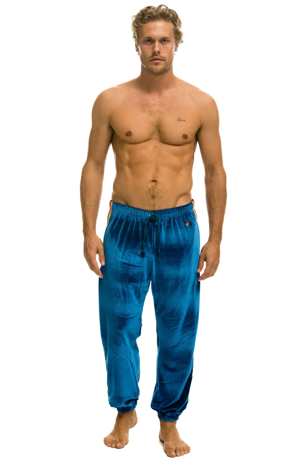 CLASSIC VELVET SWEATPANTS - VINTAGE BLUE