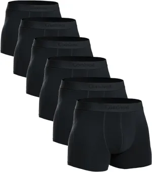 Comfneat Men's 6-Pack Trunks Cotton Spandex Underwear