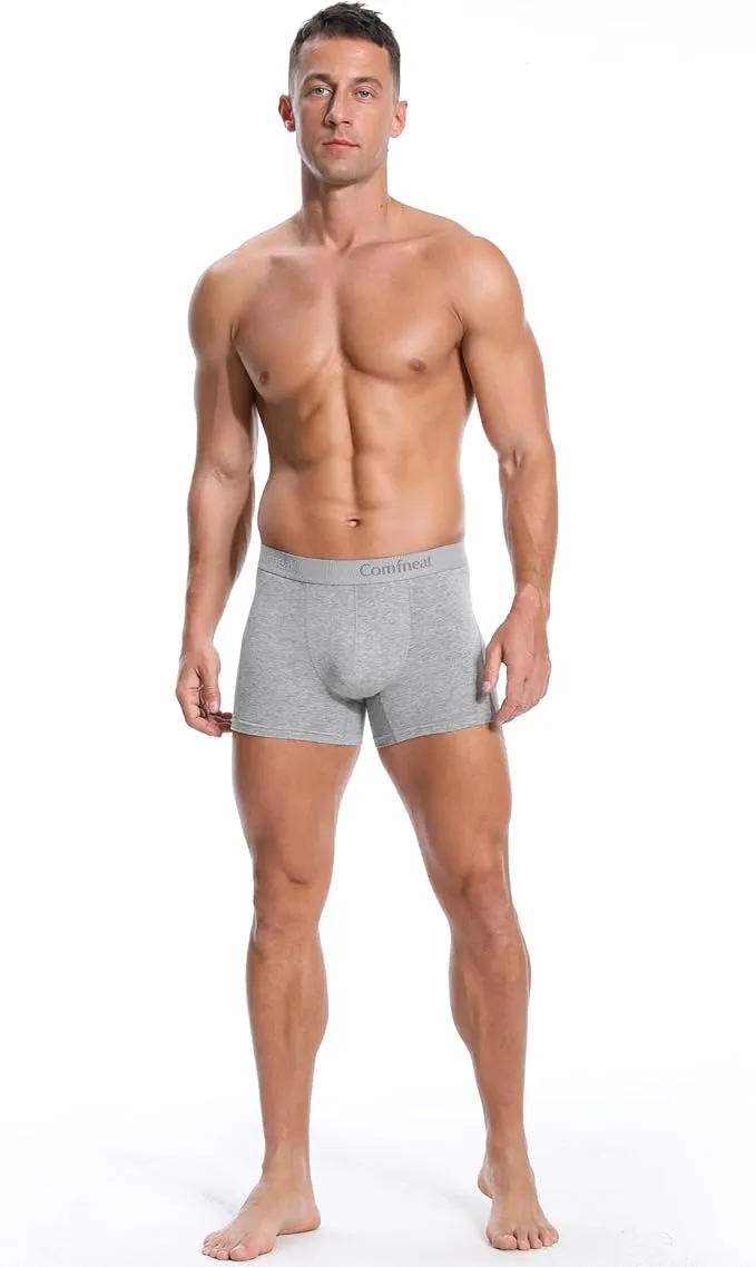 Comfneat Men's 6-Pack Trunks Cotton Spandex Underwear