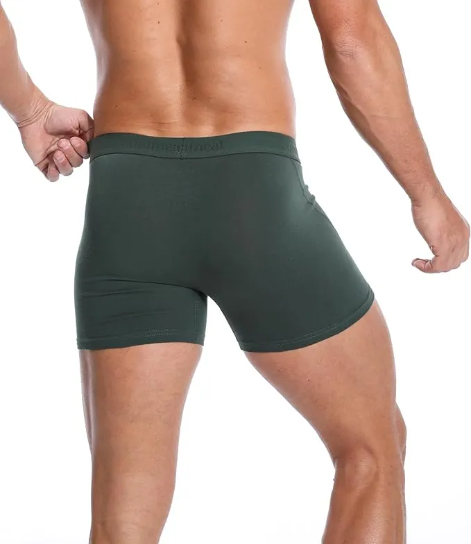 Comfneat Men's 6-Pack Trunks Cotton Spandex Underwear