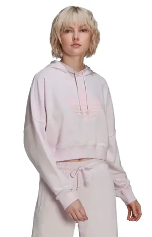 (HU1608)  Cropped Hoodie - Almost Pink