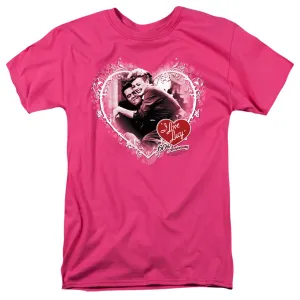 I Love Lucy Happy Anniversary Mens T Shirt Hot Pink