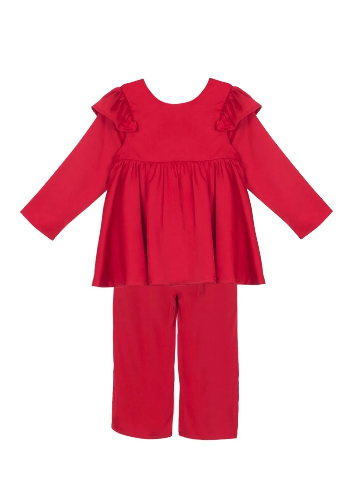 Isobella and Chloe Girls Sweet Scarlett Red Charmeuse 2 Piece Pants Set