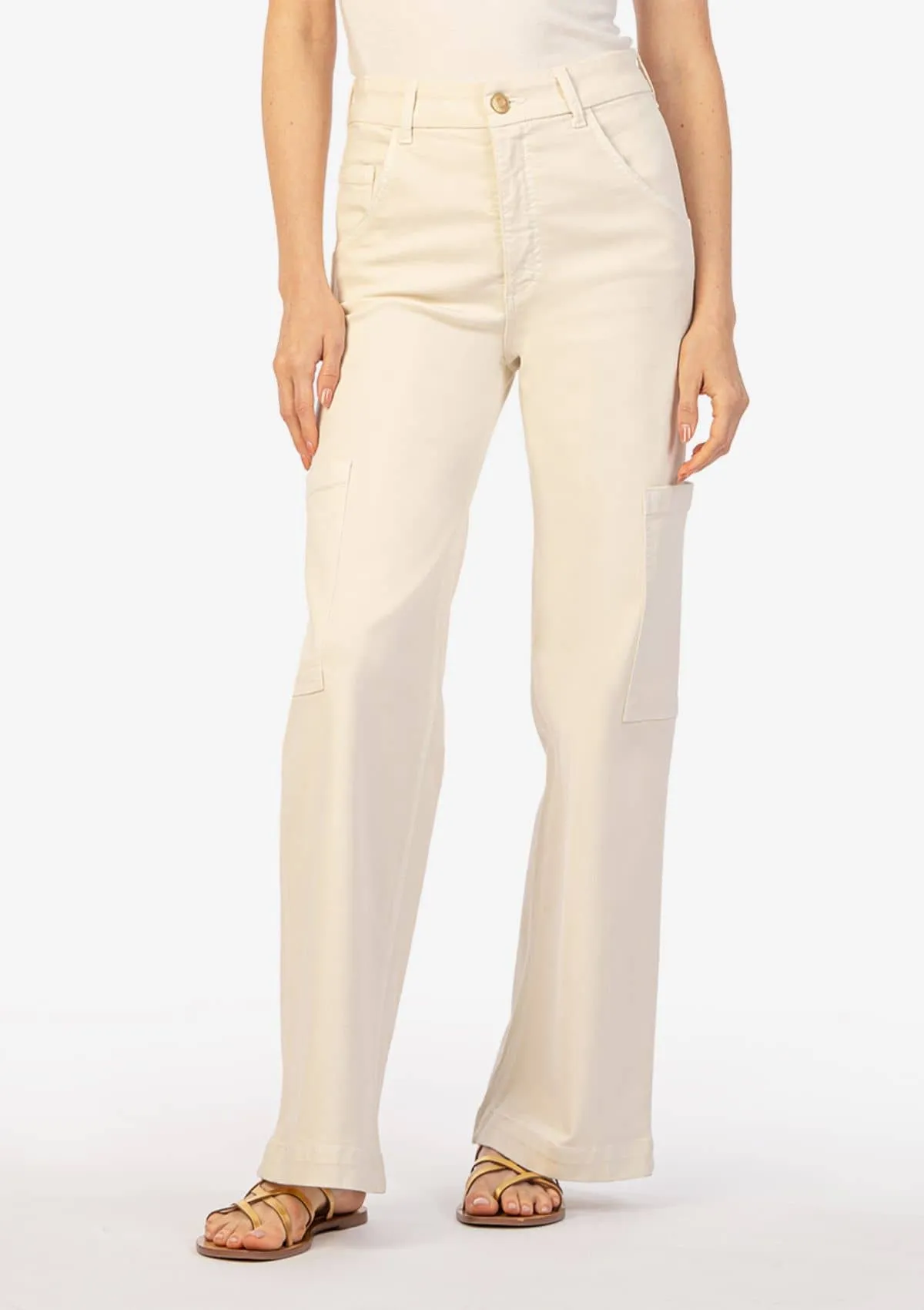 Jodi High Rise Wide Leg Jeans - Ecru