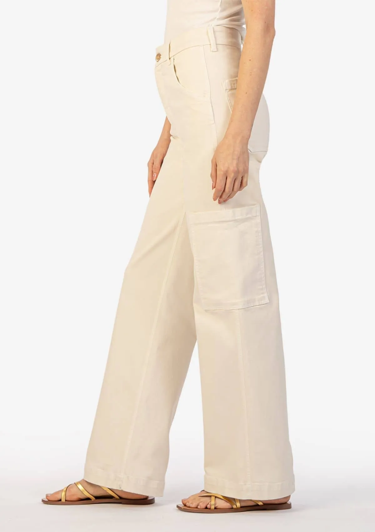 Jodi High Rise Wide Leg Jeans - Ecru