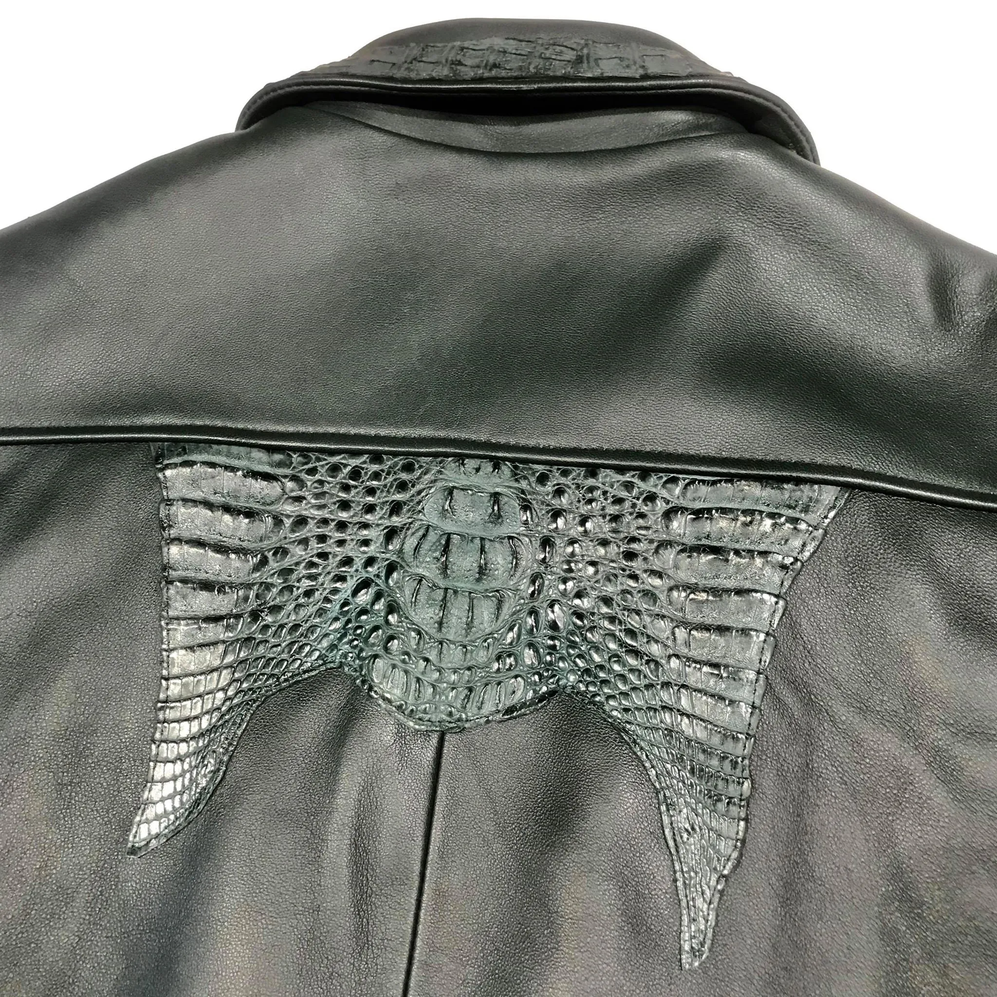 Kashani Forest Green Horn-Back Bomber Jacket