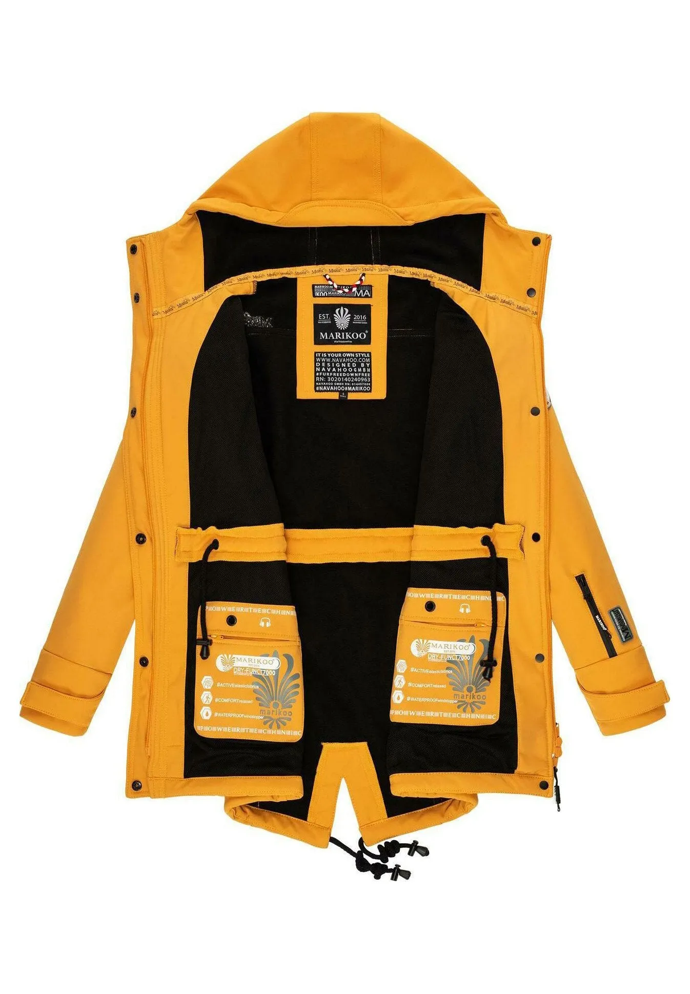 Marikoo waterproof parka, yellow