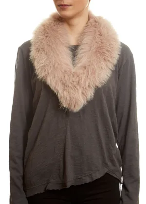 Pink Genuine Fox Fur Collar