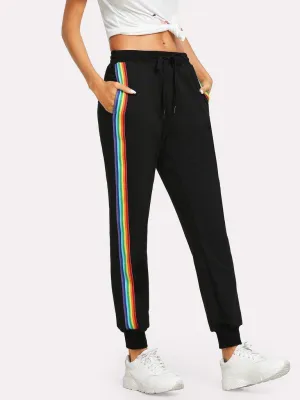 Rainbow Striped Side Sweatpants