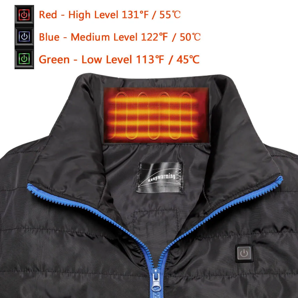 Rechargeable Heated Vest Womens | Adjustable Size 6 Heating Zones | Keepwarming