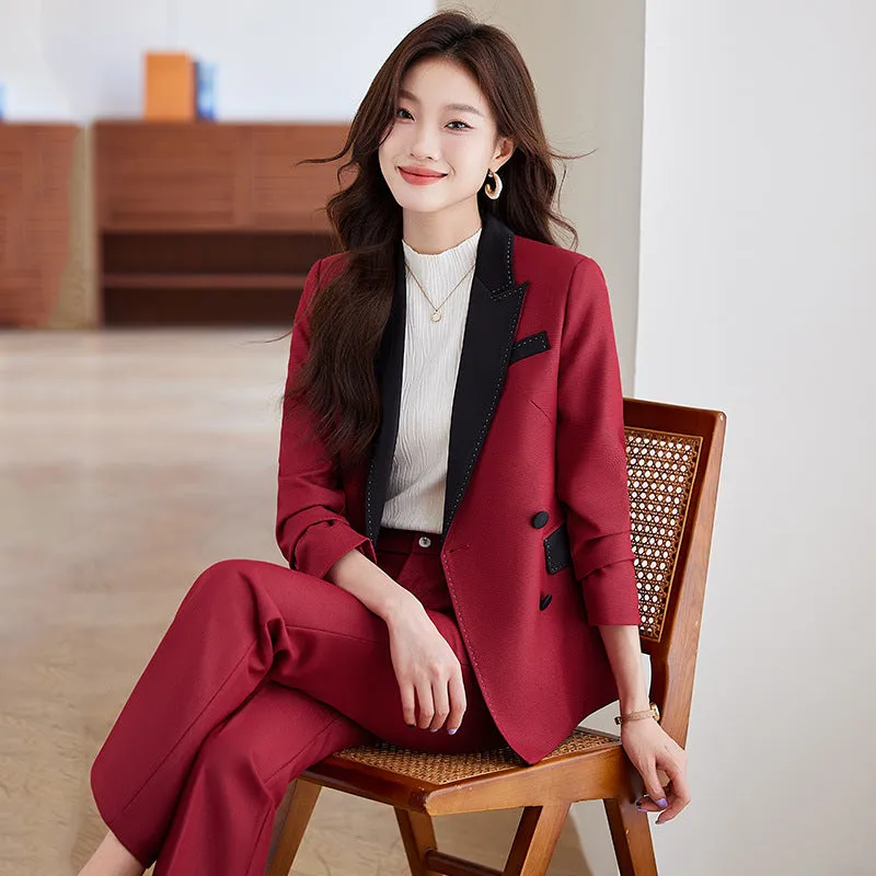 Red Suit Jacket Bell-bottom Pants Suit