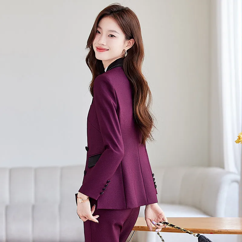 Red Suit Jacket Bell-bottom Pants Suit