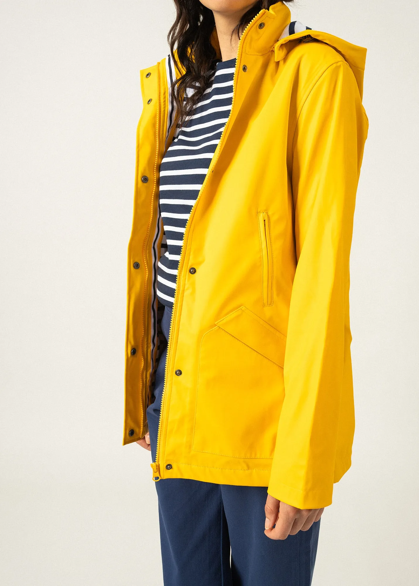 Ste Morgane parka - waterproof, striped jersey lining (JAUNE)