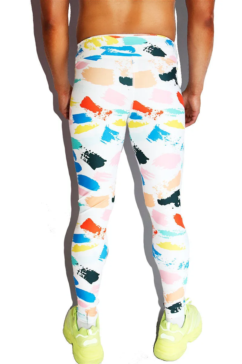 Strokes All Over Leggings Tights- White