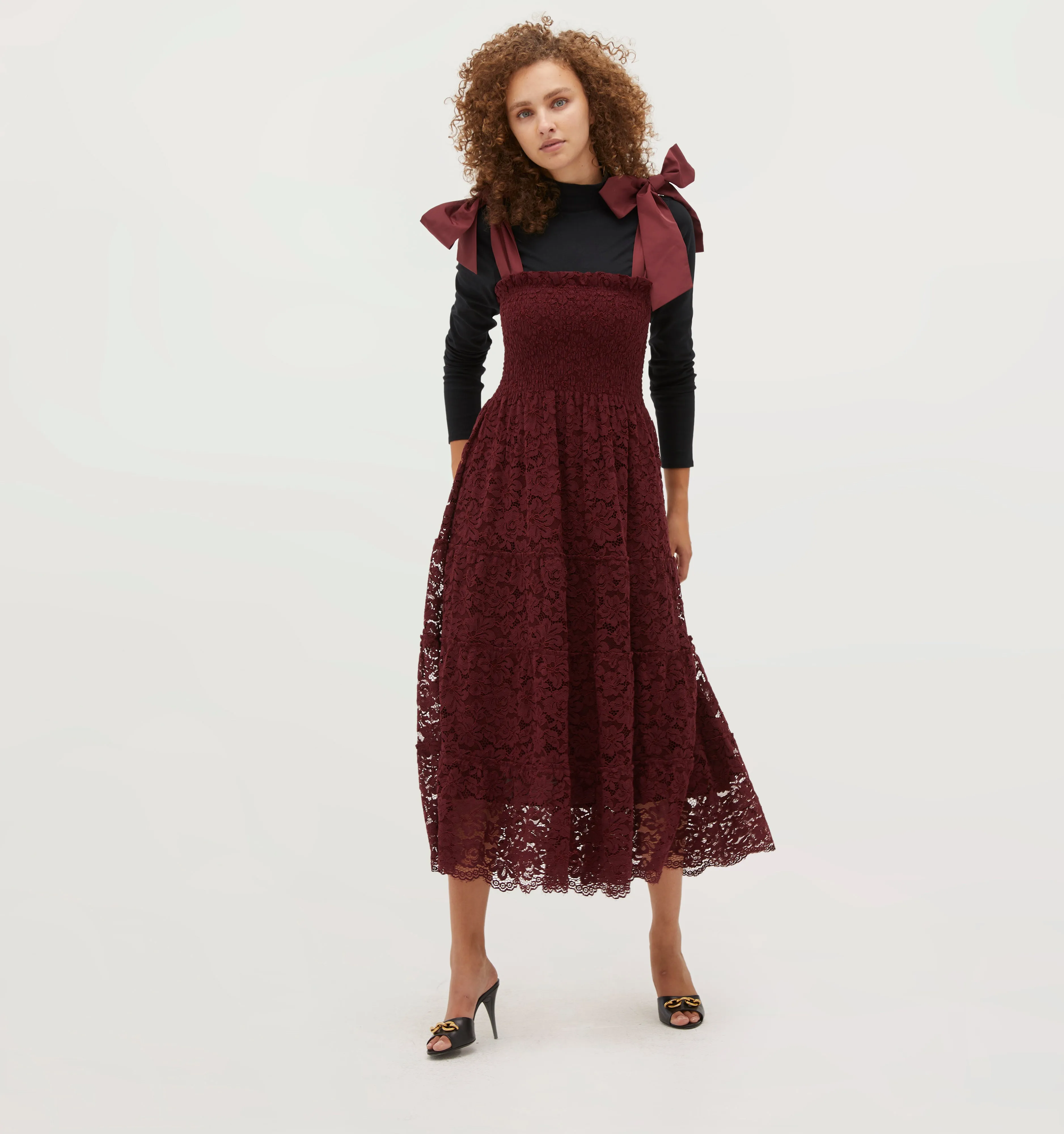 The Lace Ribbon Ellie Nap Dress - Port Lace