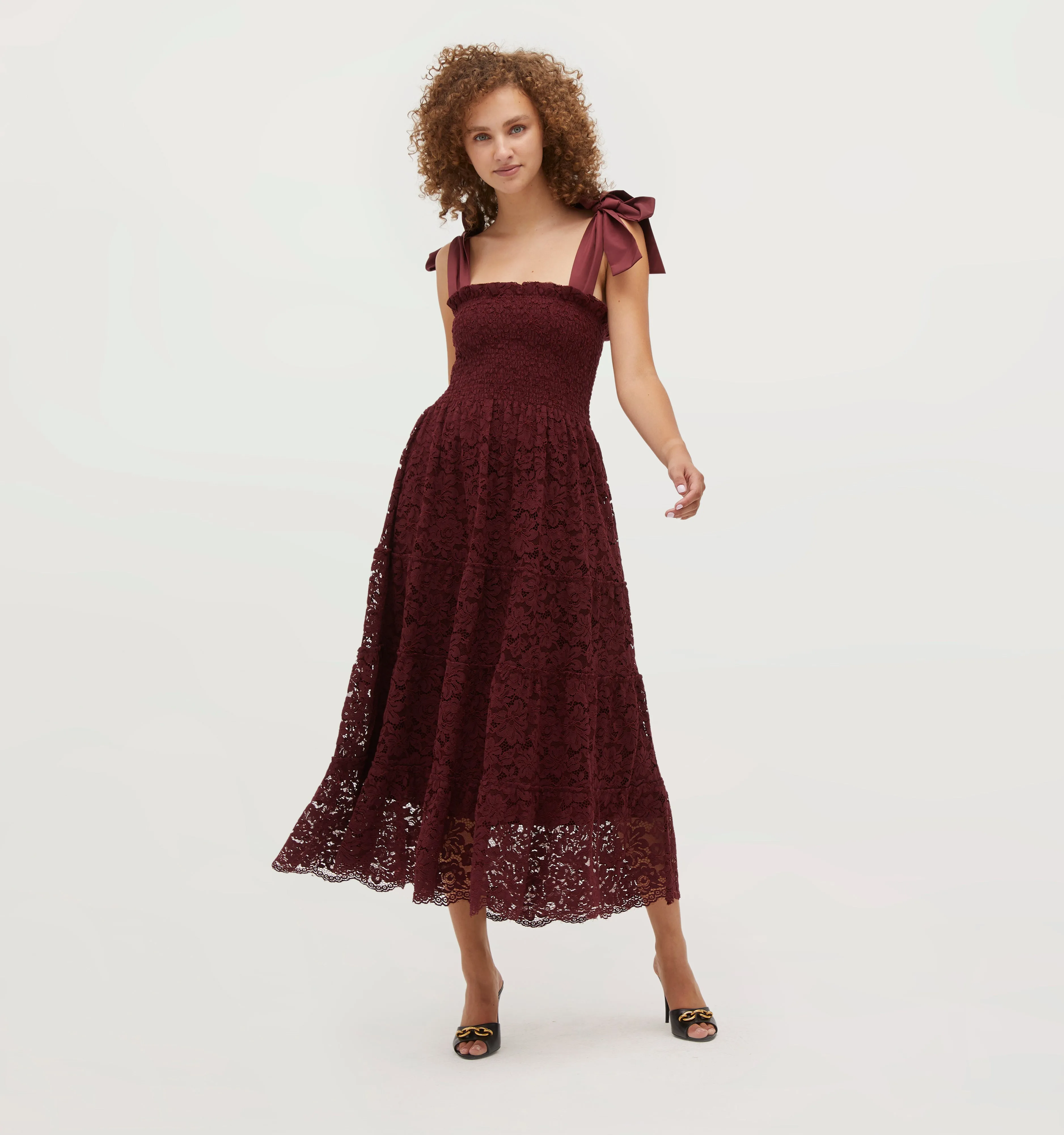 The Lace Ribbon Ellie Nap Dress - Port Lace