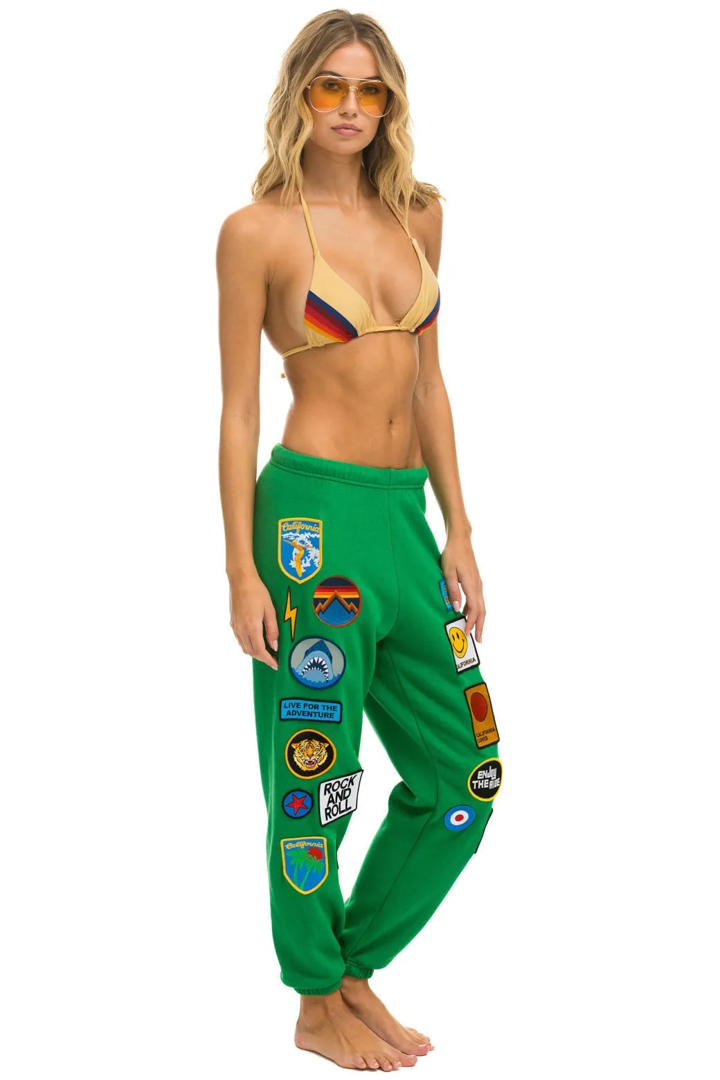 VINTAGE PATCH SWEATPANTS - KELLY GREEN