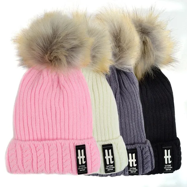 Winter Warm Wool Hat H G-Stone Collection Beanies Women's and Kids  Warm Caps