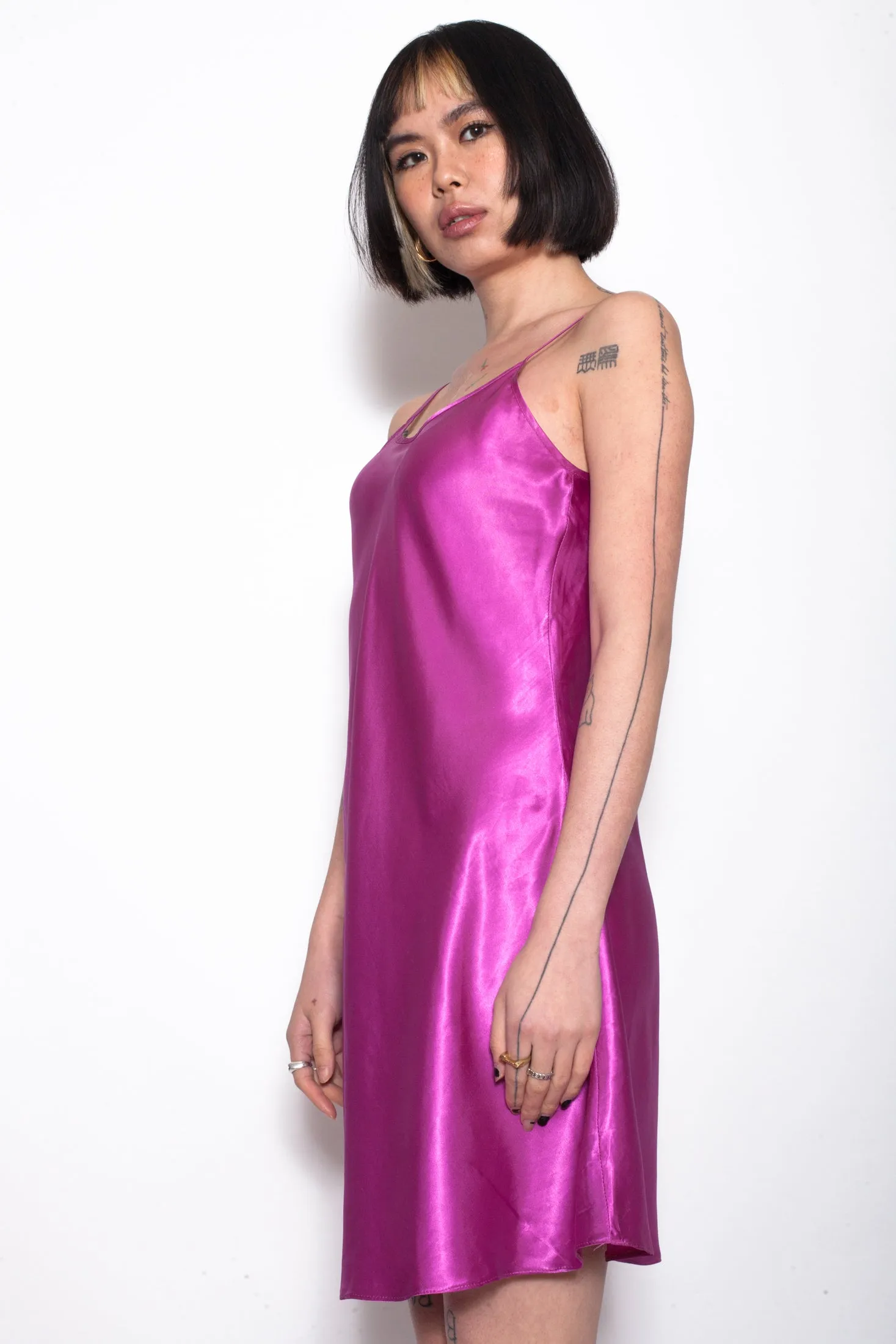 Y2K Neon Pink Slip Dress